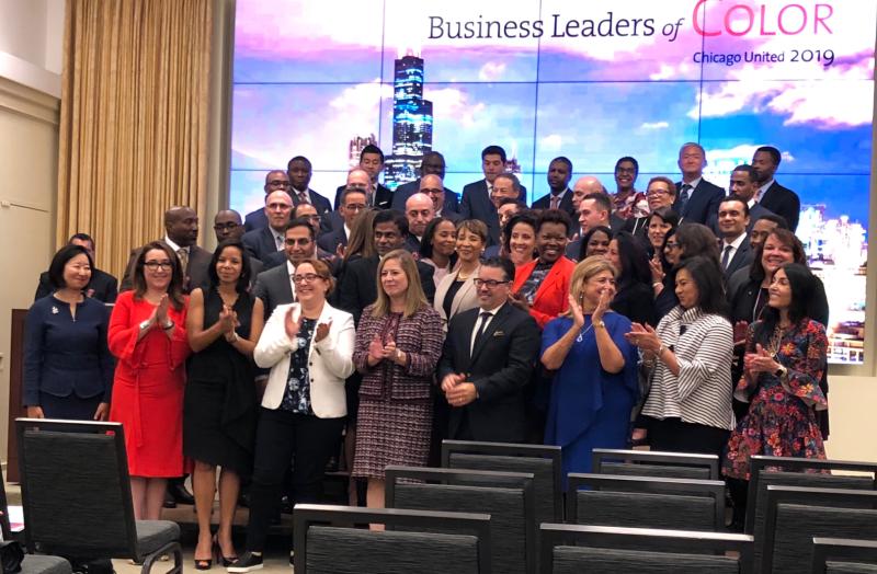 Group of Business Leaders of Color at Chicago United 2019 reception.