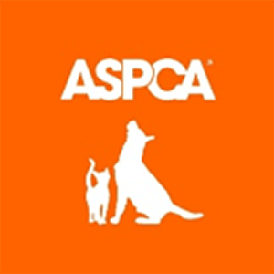ASPCA logo featuring a cat and dog silhouette on an orange background.