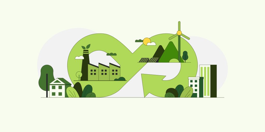 Circular Economy. The concept of future growth business and environment sustainable development.