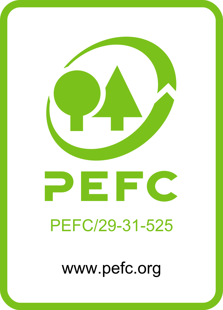 PEFC certification logo. Sustainable paper and packaging supplier.