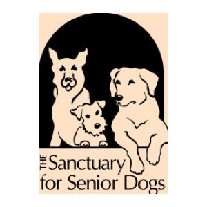 The Sanctuary for Senior Dogs logo featuring three dogs under an arch.