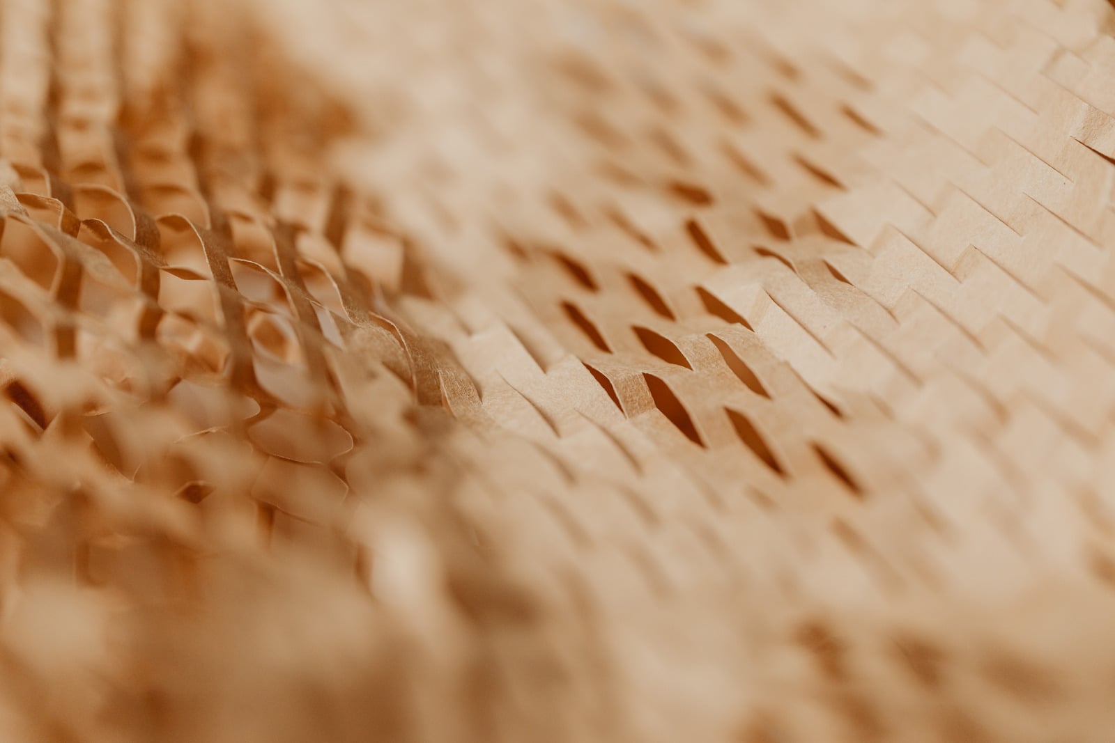 Brown honeycomb paper packaging for shipping and protection
